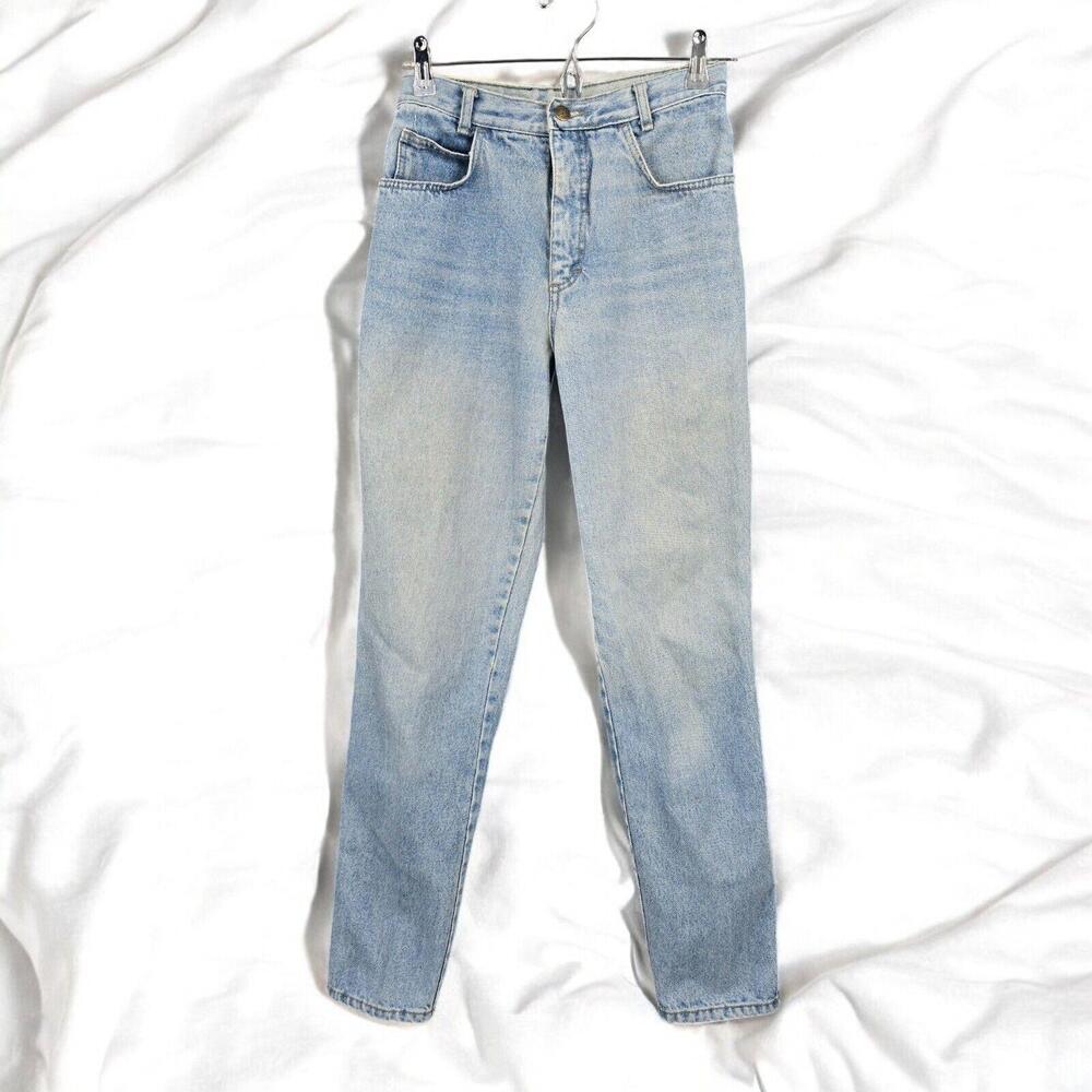 Vintage F.T. Jean Brand Jeans Woman 7/8 Blue‎ Acid Wash 100% Cotton 1980s High r